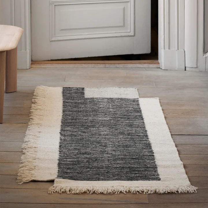 Counter Rug, 140 x 200 cm, charcoal / off-white by Ferm Living