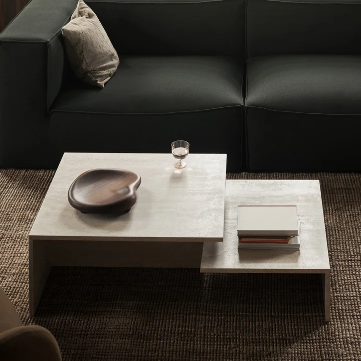 Distinct Grande Duo Coffee table, travertine stone from Ferm Living