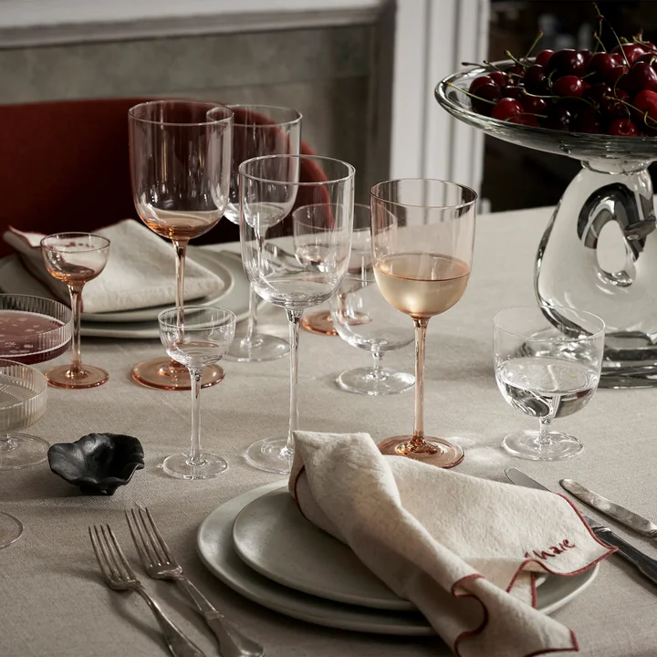 Host Glasses, clear and blush from Ferm Living