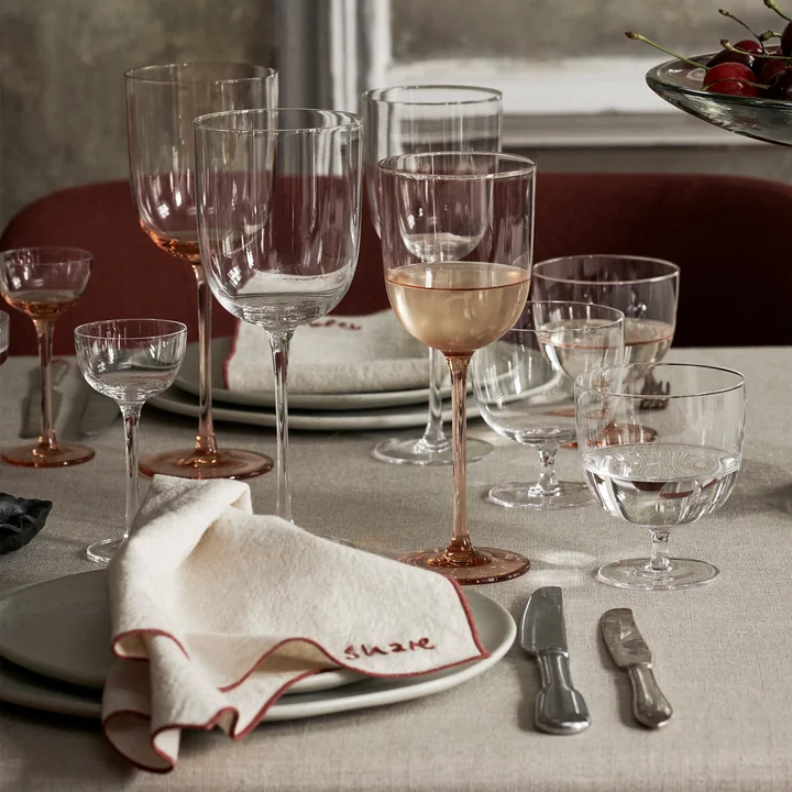 Host Glasses, clear and blush from Ferm Living