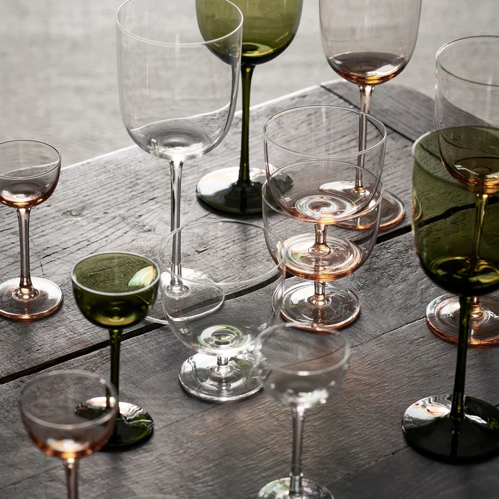 Host Glasses, clear and blush from Ferm Living