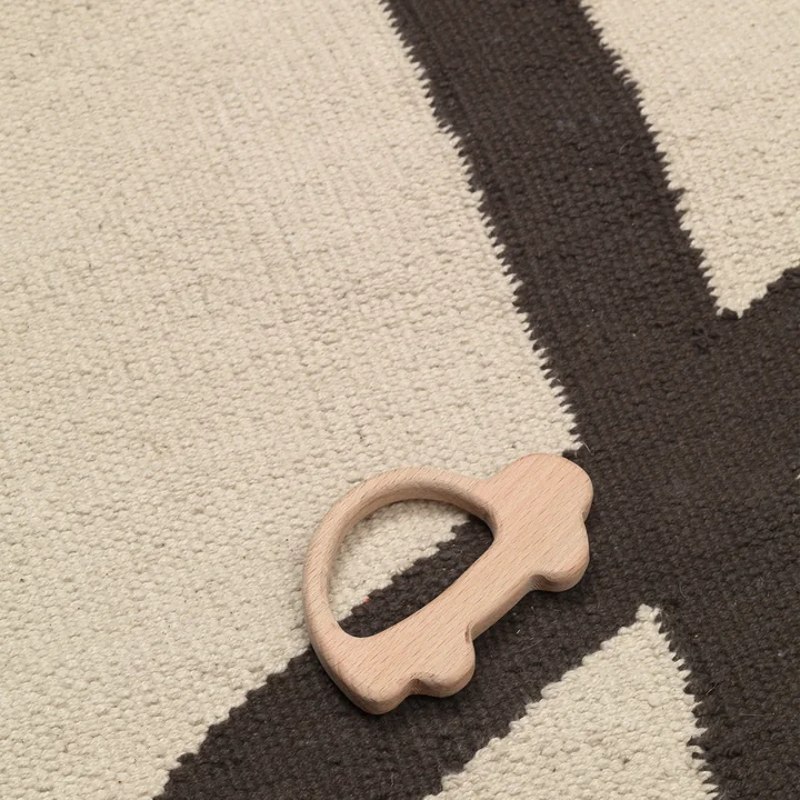Ferm Living - Lane Carpet, 70 x 105 cm, off-white / chocolate