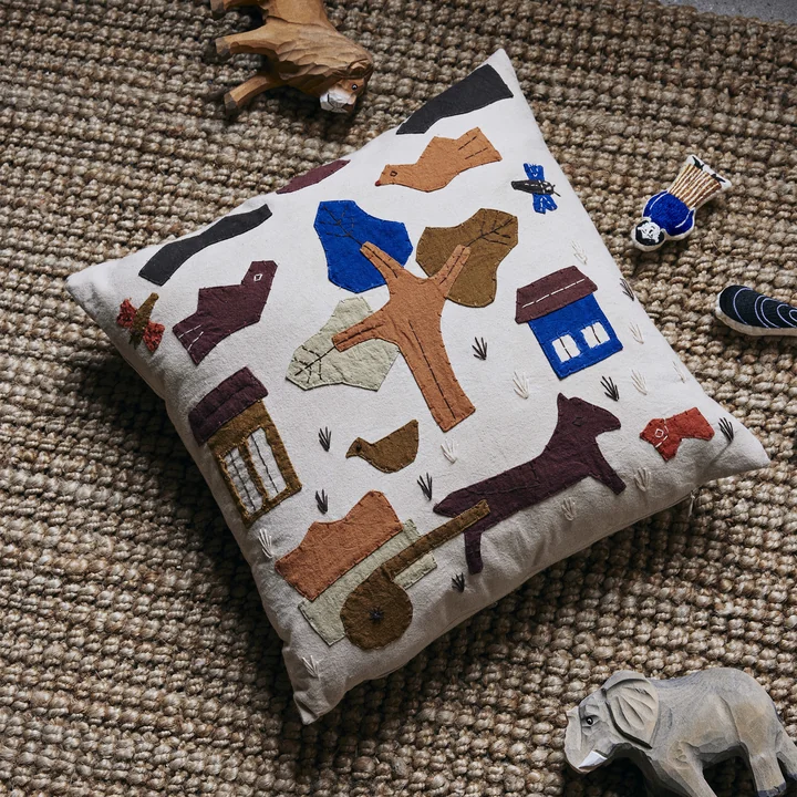 Ferm Living - Village Cushion, 40 x 40 cm, off-white