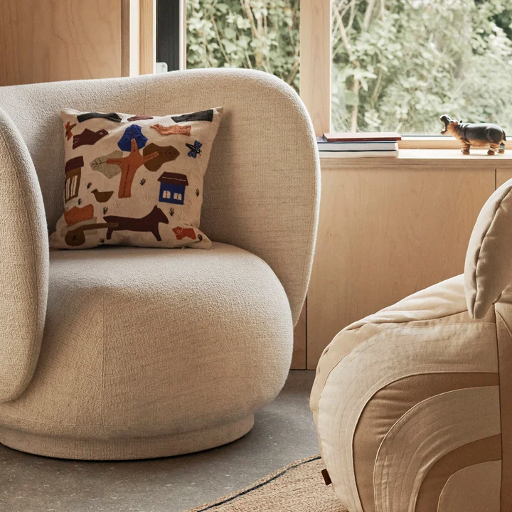 Ferm Living - Village Cushion, 40 x 40 cm, off-white