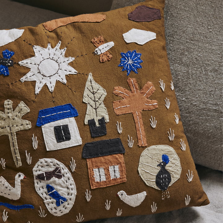 ferm Living - Village Cushion, 40 x 40 cm, sugar kelp