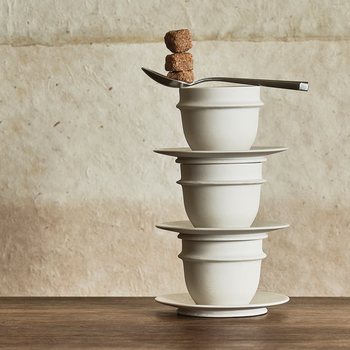 Dune Espresso cup by Kelly Wearstler, saucer, alabaster white by Serax