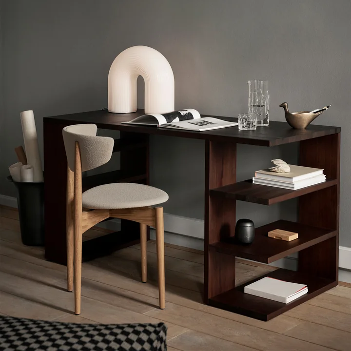 Edre Desk from Ferm Living in dark stained pine finish