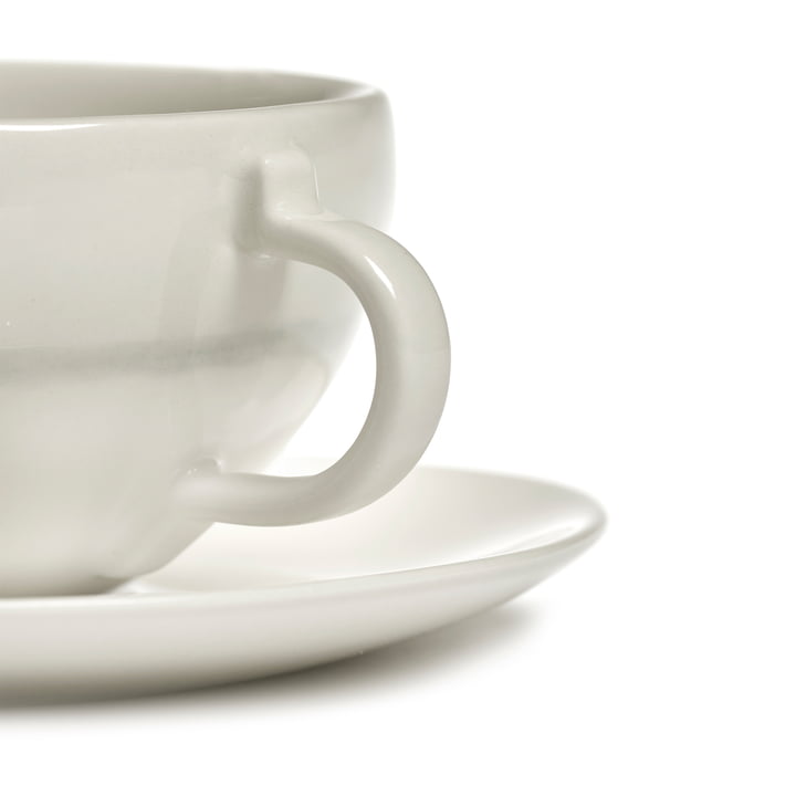 Zuma Coffee cup with saucer, Salt / white from Serax