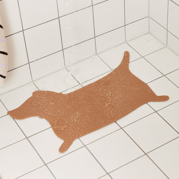 OYOY - Anti-slip bath mat, Hunsi dog, camel