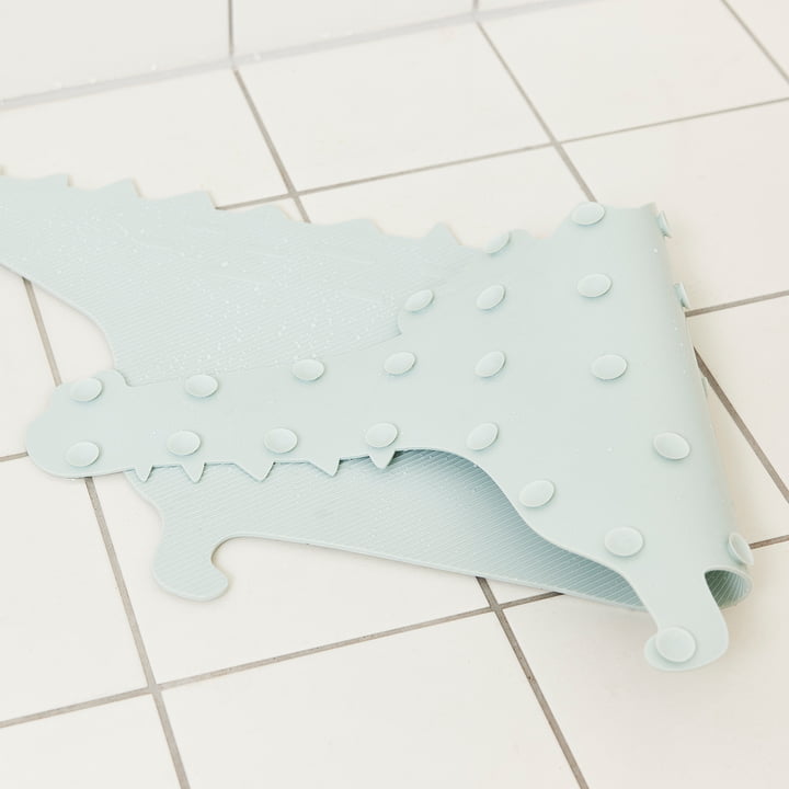 OYOY - Anti-slip bath mat, crocodile Gustav, pale mint