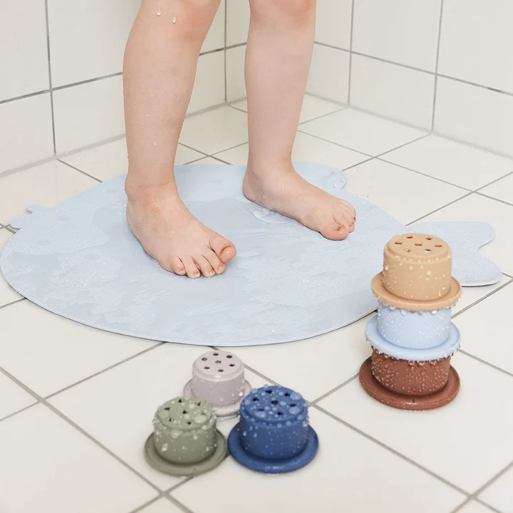 OYOY - Anti-slip bath mat, Little Finn, ice blue