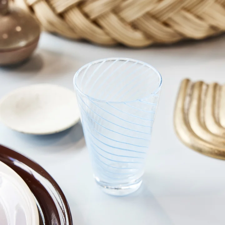 OYOY - Yuka Swirl drinking glass, blue