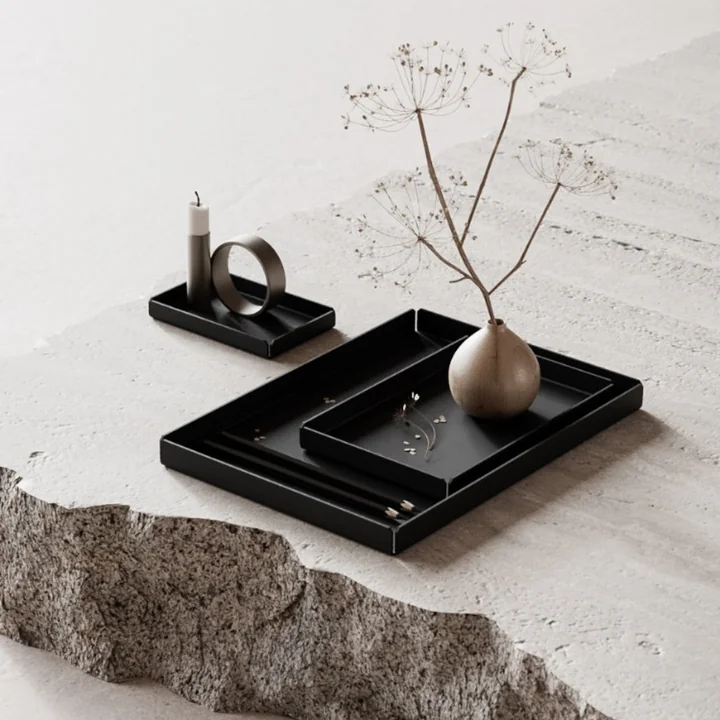 Tray, black (set of 3) from Nichba Design