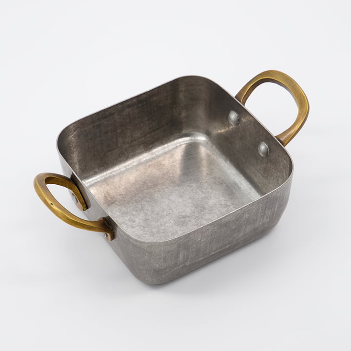 Presentation Mini casserole dish, brushed stainless steel (set of 2) by Nicolas Vahé