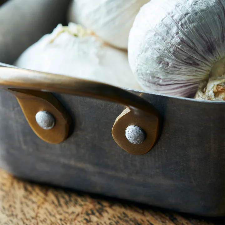 Presentation Mini casserole dish, brushed stainless steel (set of 2) by Nicolas Vahé