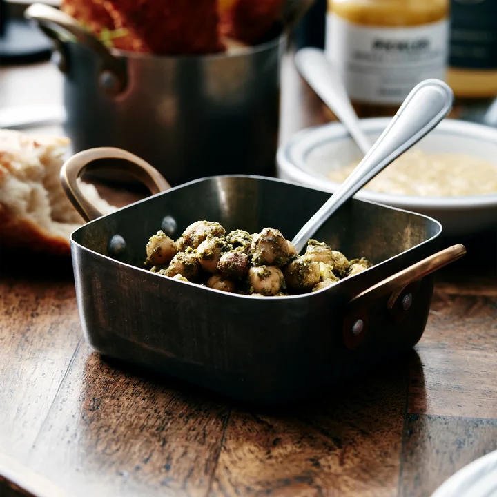 Presentation Mini casserole dish, brushed stainless steel (set of 2) by Nicolas Vahé