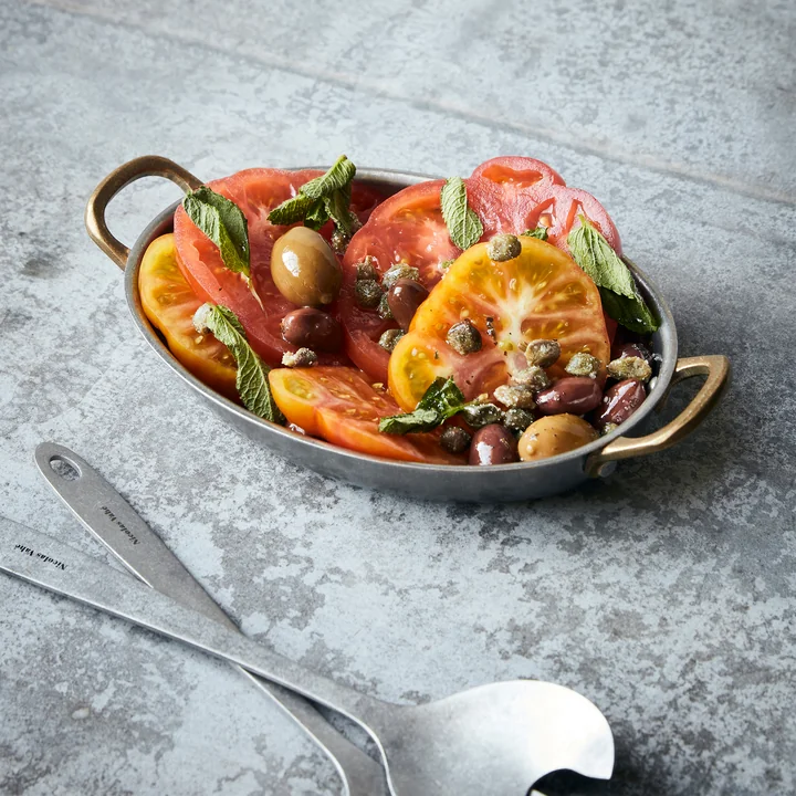 Presentation Mini pan, brushed stainless steel (set of 2) by Nicolas Vahé