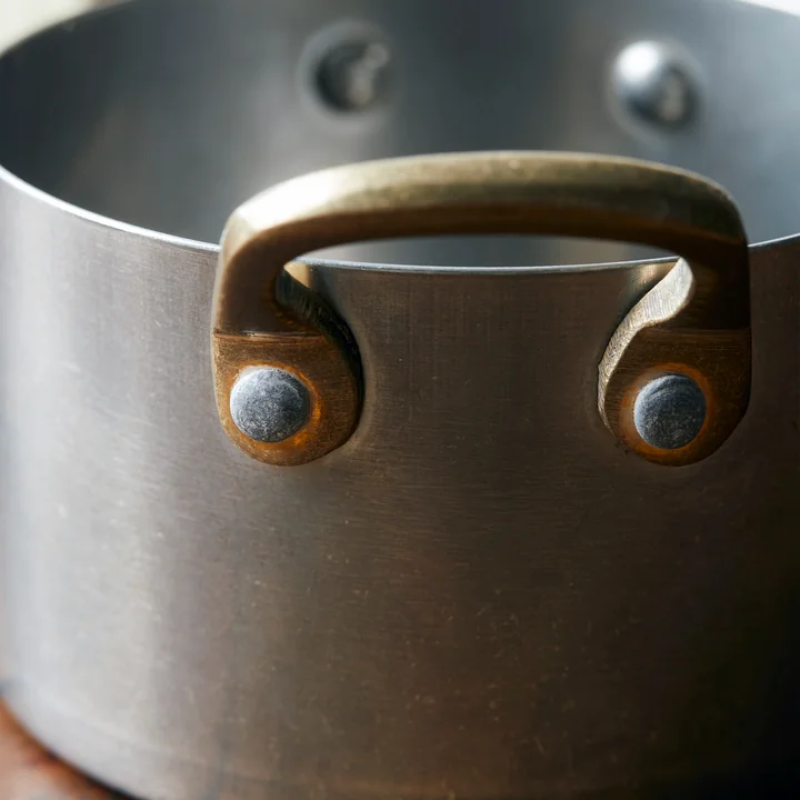 Presentation Mini pot, brushed stainless steel (set of 2) by Nicolas Vahé