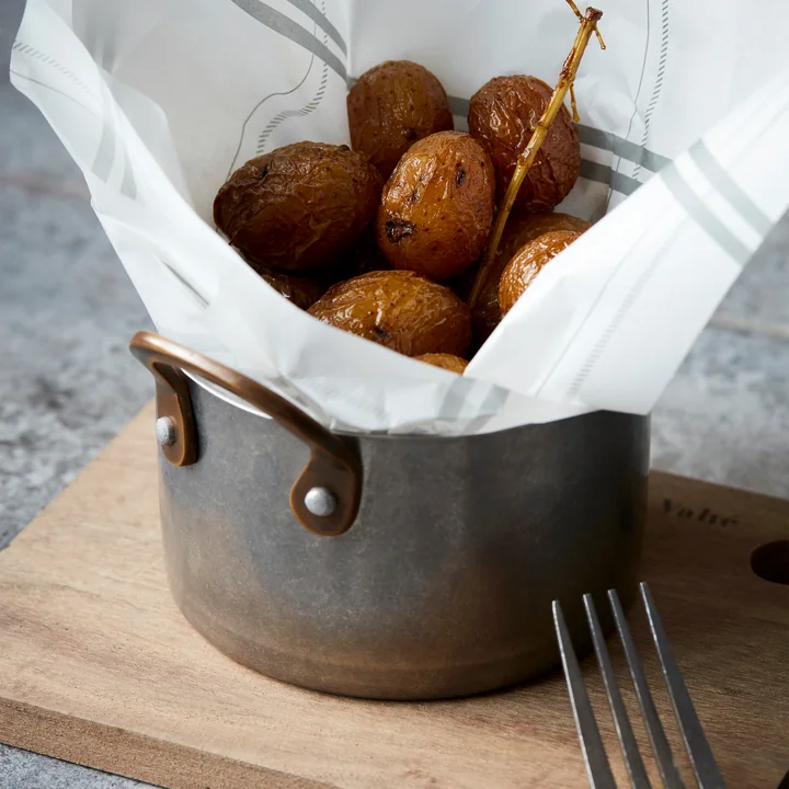 Presentation Mini pot, brushed stainless steel (set of 2) by Nicolas Vahé