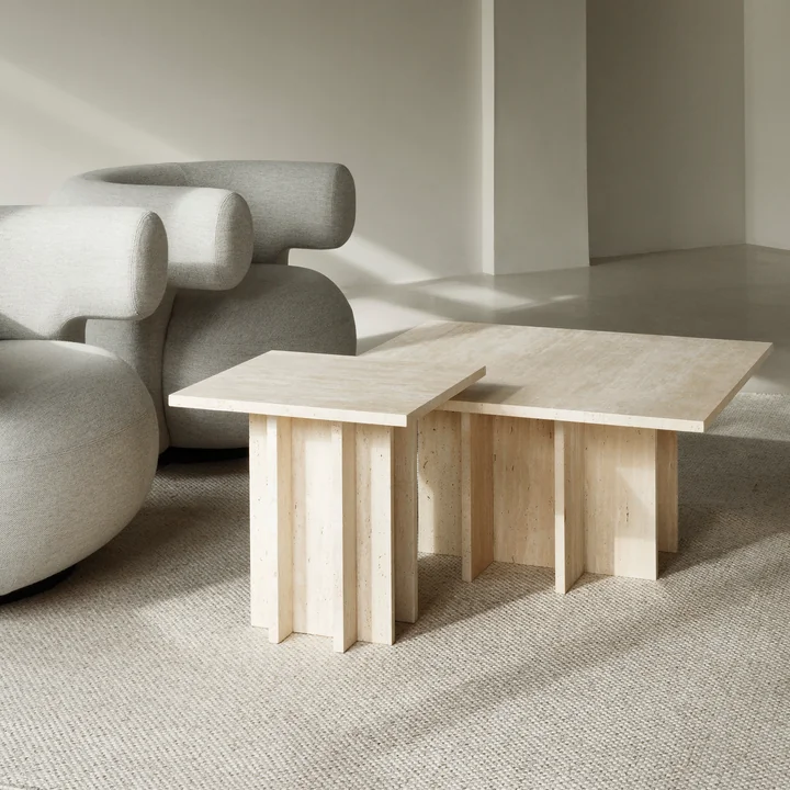 Edge Coffee table, travertine from Normann Copenhagen