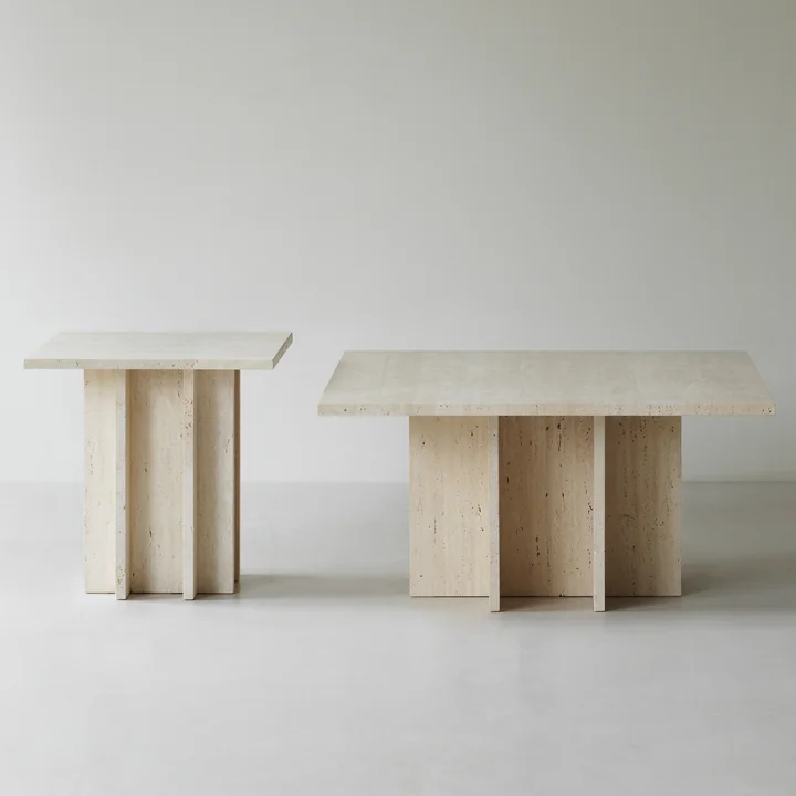 Edge Coffee table, travertine from Normann Copenhagen