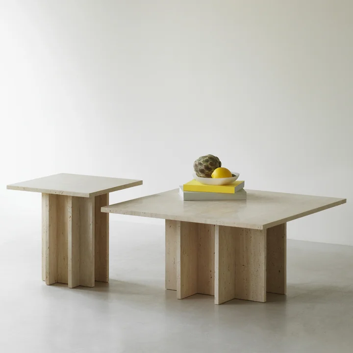 Edge Coffee table, travertine from Normann Copenhagen