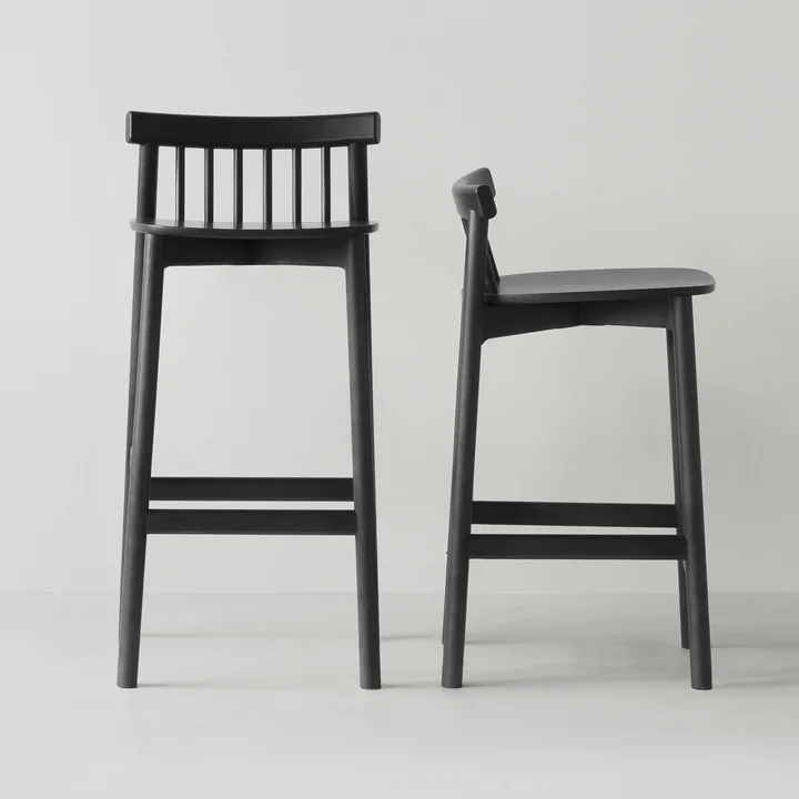 Pind Bar stool, stained black by Normann Copenhagen