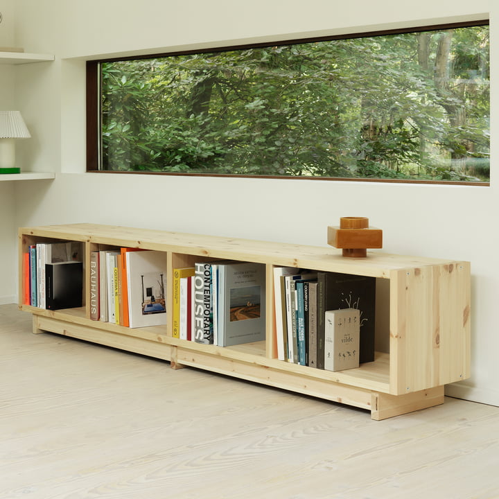 Plank Bookcase, low, pine from Normann Copenhagen