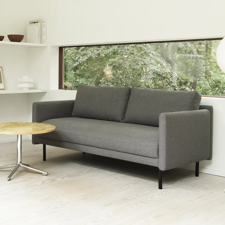 Rar 2-seater sofa, black / Re-Born dark gray by Normann Copenhagen