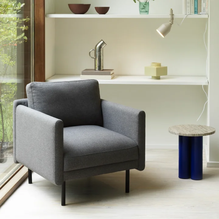 Rar Armchair, black / Re-Born dark gray by Normann Copenhagen