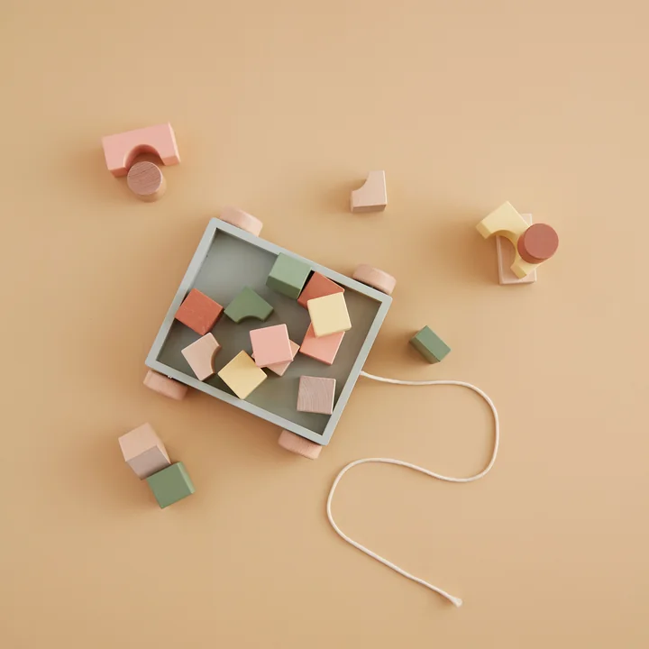 Edvin Trolley with wooden blocks from Kids Concept