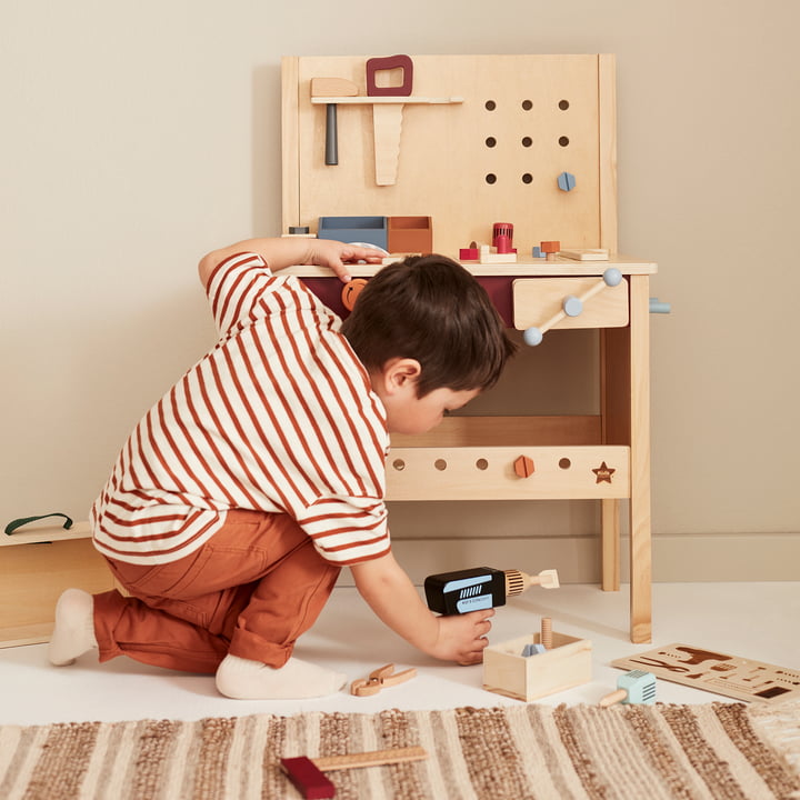 Kid's Hub Workbench with accessories from Kids Concept