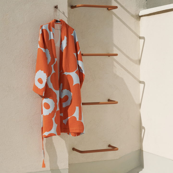 Marimekko - Unikko bathrobe, S, light blue / orange