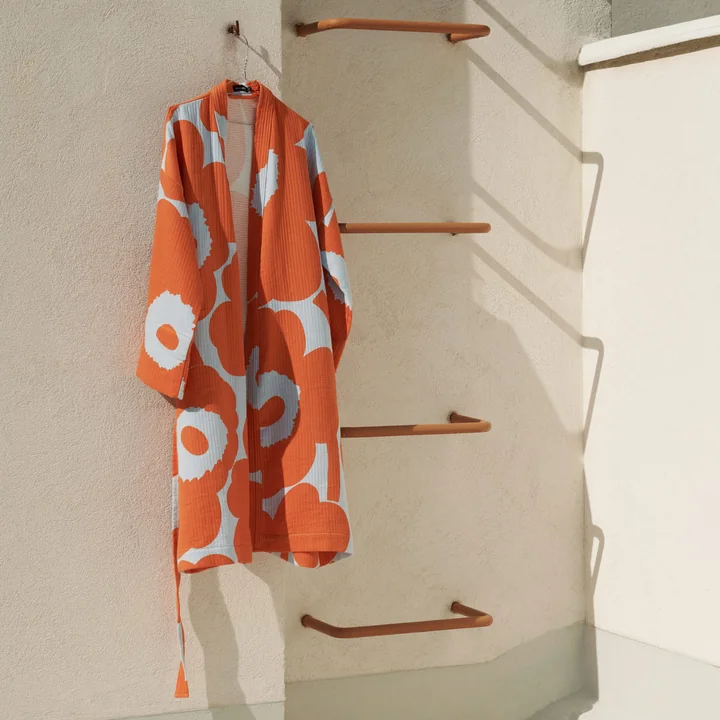 Marimekko - Unikko bathrobe, S, light blue / orange