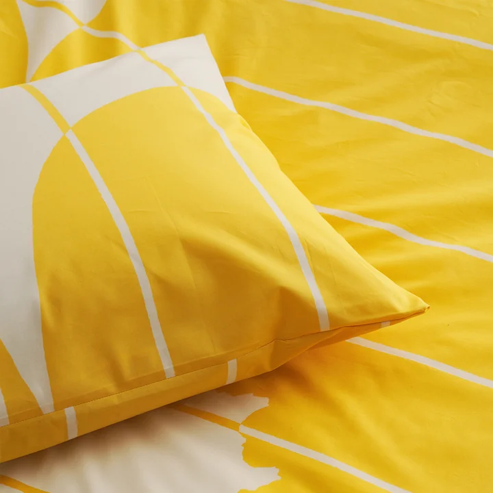Vesi Unikko Pillowcase, spring yellow, ecru from Marimekko
