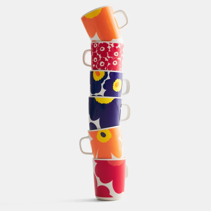 Oiva Unikko Mug with handle 60th Anniversary from Marimekko