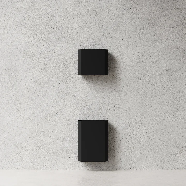 Paper bin and paper dispenser for the wall, black from Nichba Design