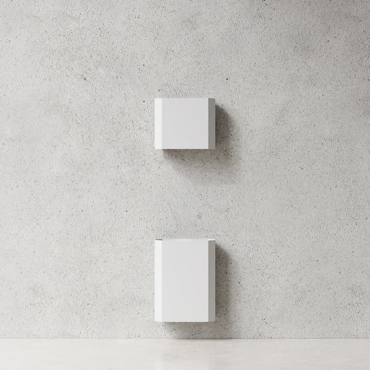 Paper bin and paper dispenser for the wall, white from Nichba Design