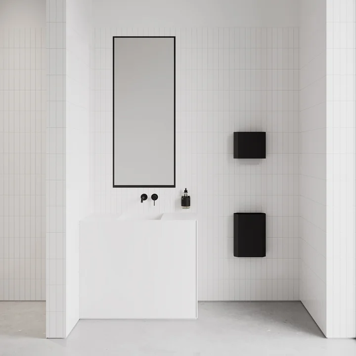 Paper bin and paper dispenser for the wall, white from Nichba Design