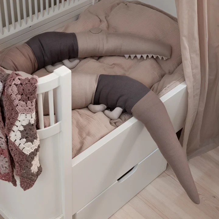 Sleeping crocodile" cushion from Sebra