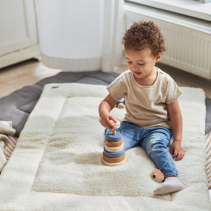 Crawling blanket, 75 x 95 cm, bouclé, naturel by Jollein