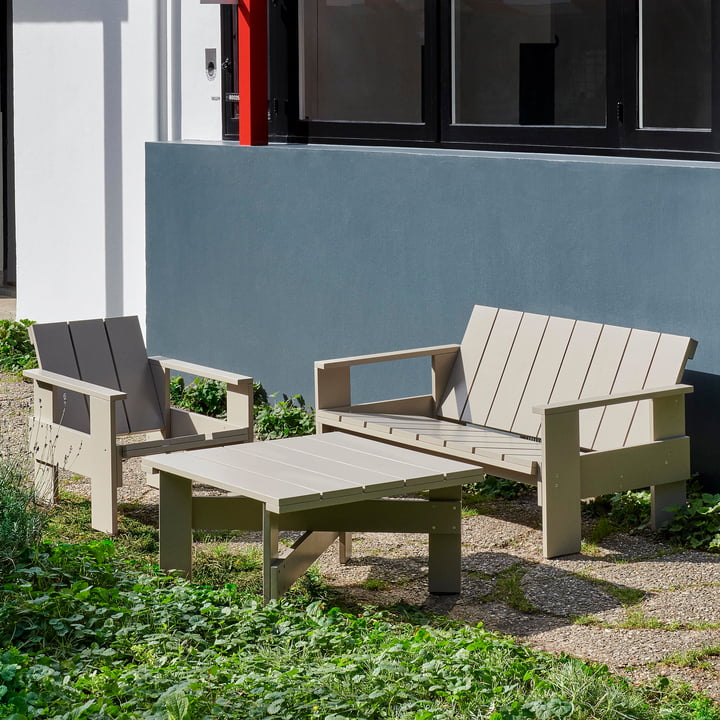 Crate Lounge sofa and side table from Hay