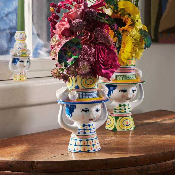 Lady with hat vase by Bjørn Wiinblad