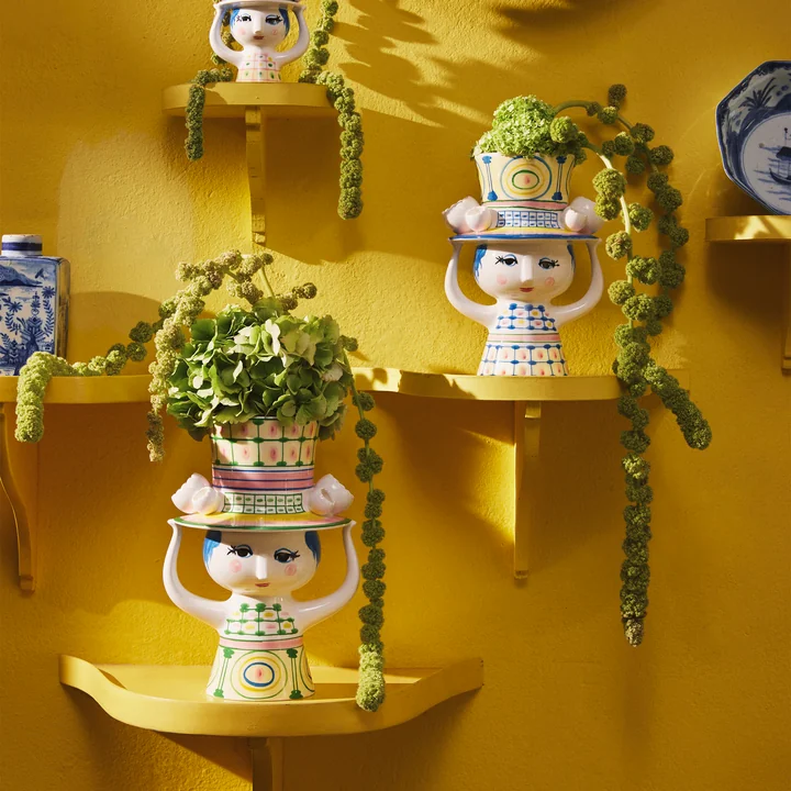 Lady with hat vase by Bjørn Wiinblad