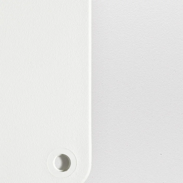 Eames Plastic RE material samples from Vitra in the colors white and cotton white