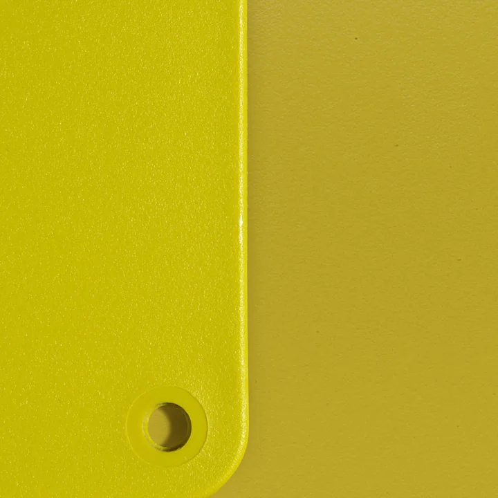 Eames Plastic RE material sample from Vitra in the color mustard