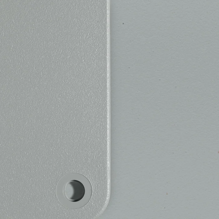 Eames Plastic RE material sample from Vitra in the color light grey