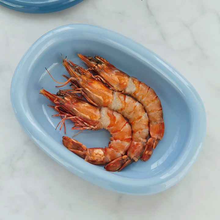 Barro Serving bowl oval, S, light blue by HAY