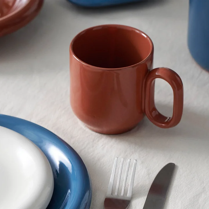 Barro Mug with handle, terracotta by HAY