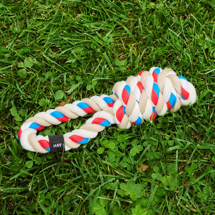 Dogs Rope toy, red / turquoise / off-white from HAY